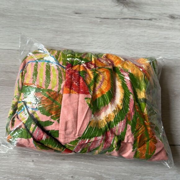 FARM Rio Macaw Leaves Cutout Waist Linen Blend Mini Dress Size S. NWT - Picture 6 of 6